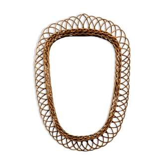 Vintage rattan mirror