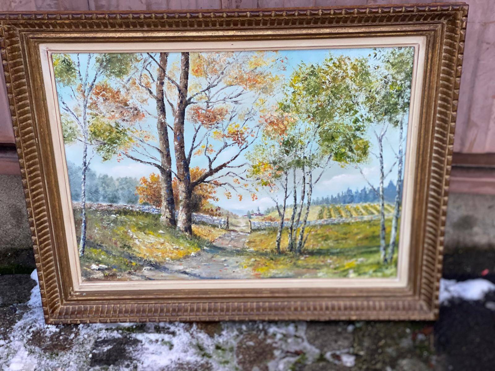 Tableau Lafontaine oil painting on canvas 72x58cm