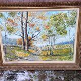 Tableau Lafontaine oil painting on canvas 72x58cm