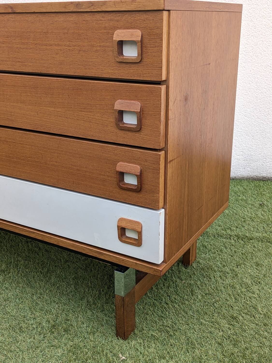 Commode scandinave vintage 1960 Teck & chrome