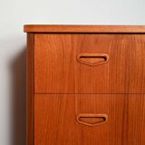 Scandinavian teak chest of drawers with sculpted recessed pulls