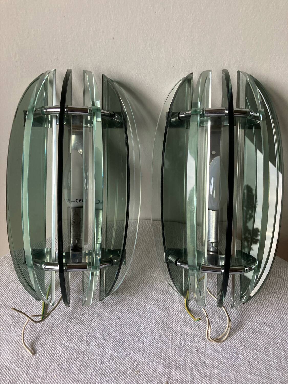 Pair of Veca wall lights from the 70s