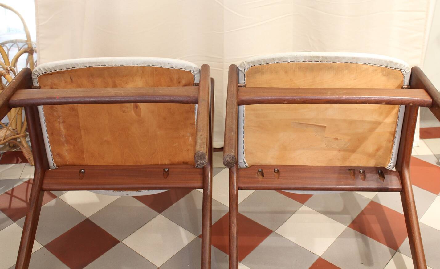 Pair of T21 Fire model chairs by Kai Kristiansen circa 1960