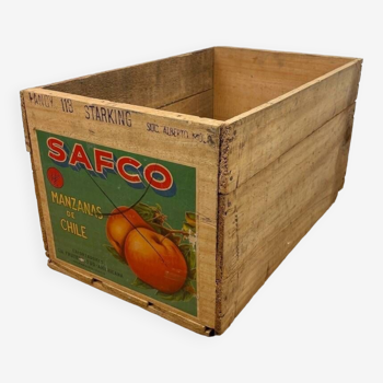 Wooden crate transporting apples safco chile 1959