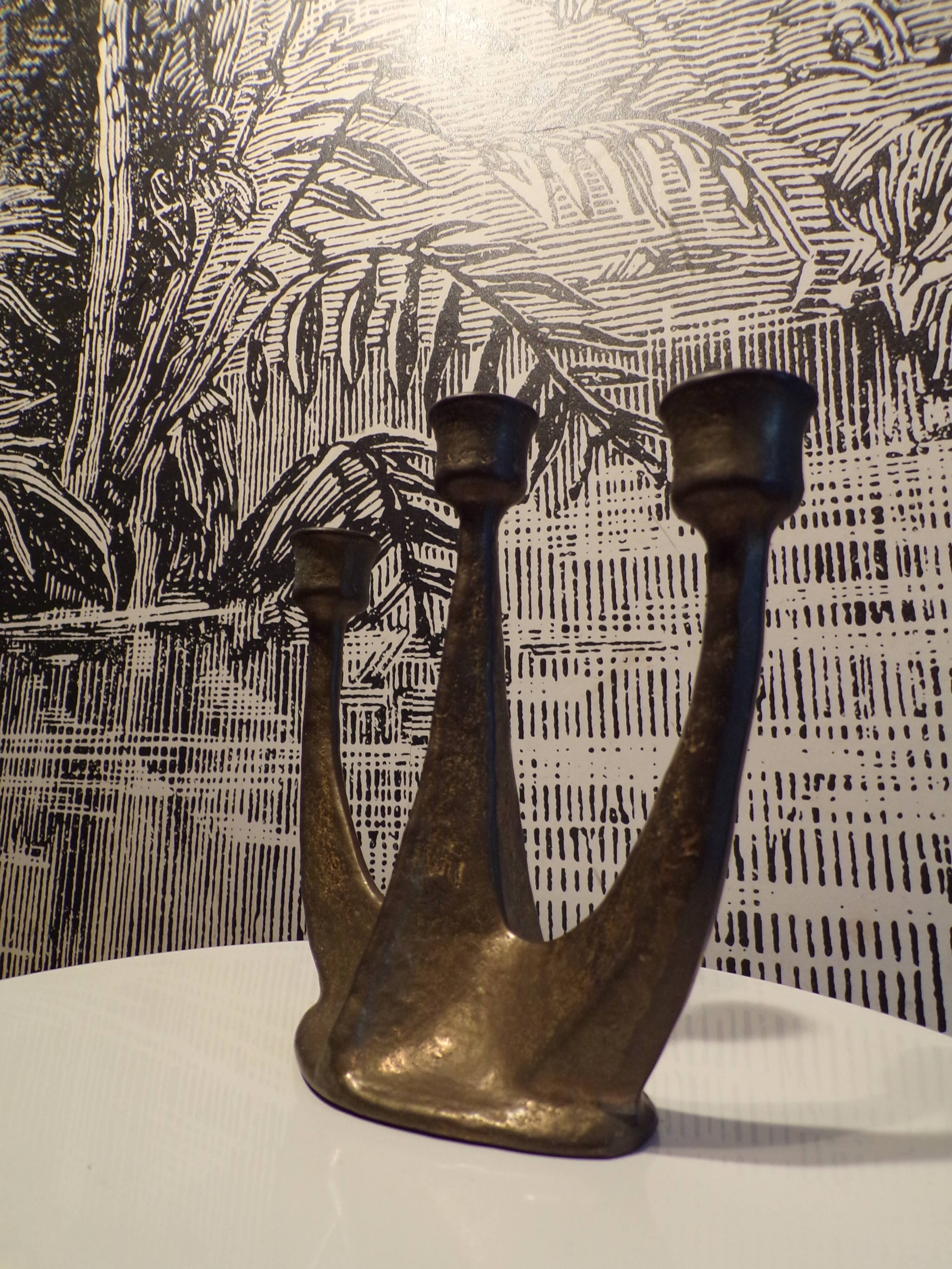 Brutalist Guild Bronze Candle Holder