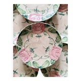 Lot de 7 assiettes Barbotine