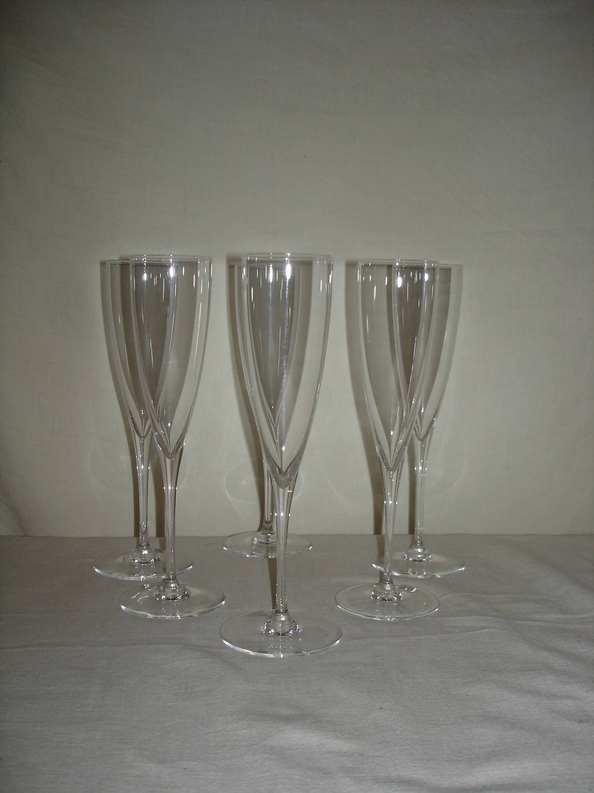Baccarat dom perignon 6 crystal champagne flutes - 23.3 cm