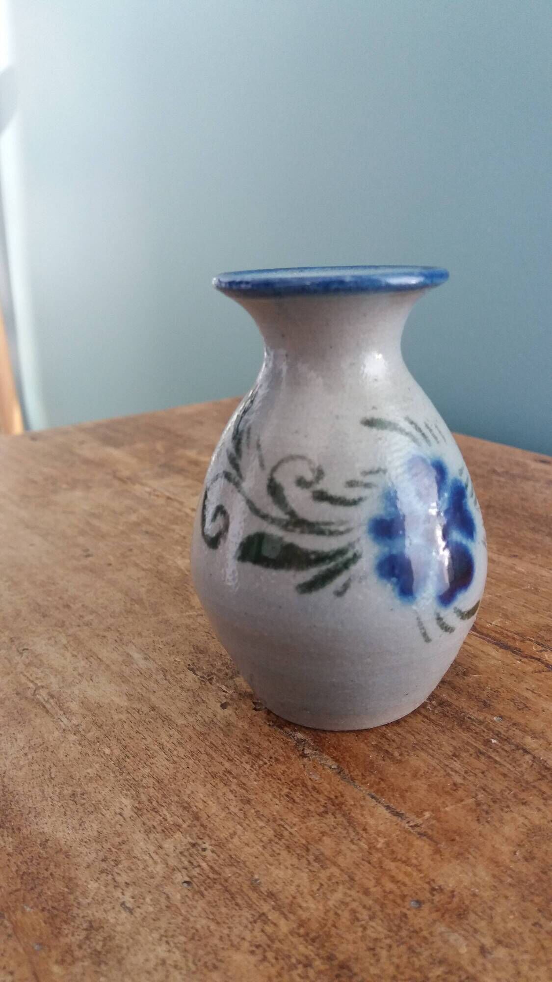 Salt-glazed stoneware vase from Alsace