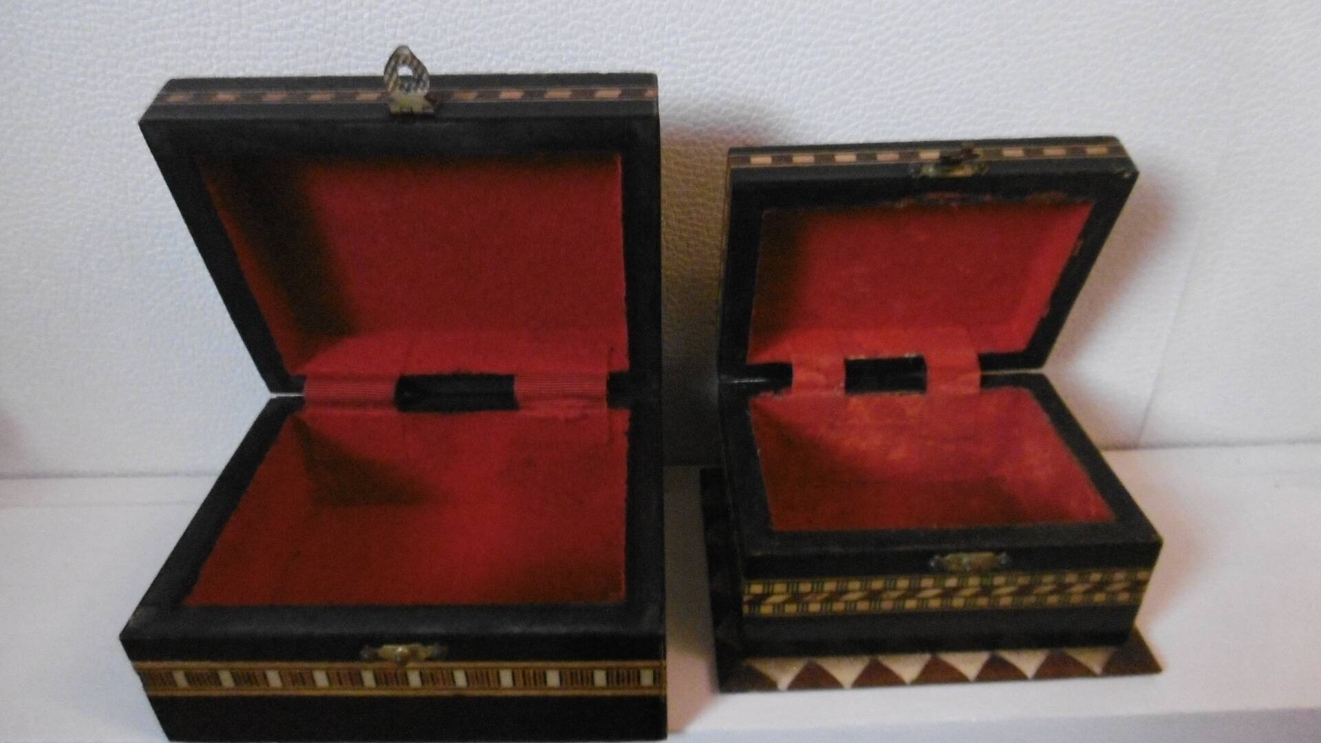 Bone wood marquetry boxes