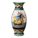 Italian majolica vase from Perugia, boats