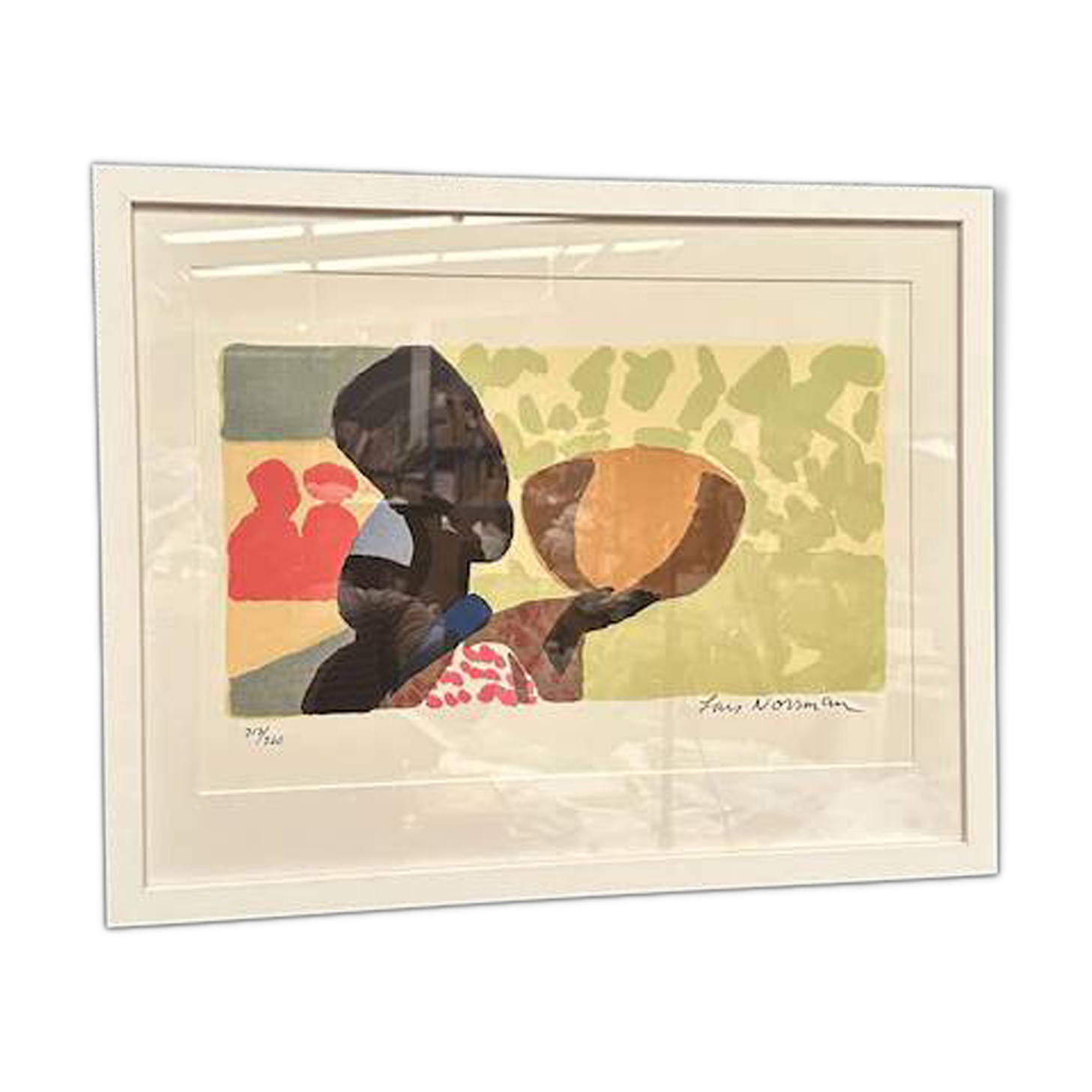 Lithographie en couleur suédoise originale – « Femme » par Lars Norrman – Signée