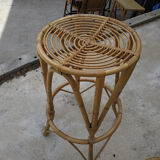 4 vintage rattan stools