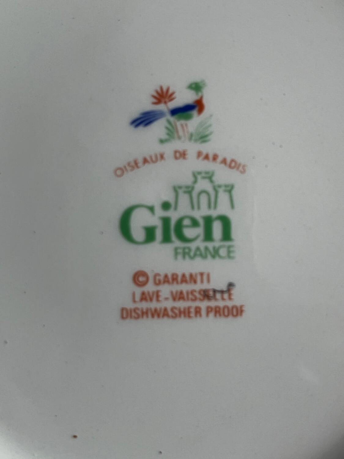 6 soup plates gien birds of paradise