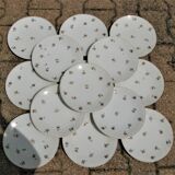 14 old flat plates in Limoges porcelain Legrand décor fleurettes
