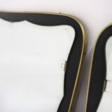 Set of 2 scandinavian metal mirrors, sweden 1960