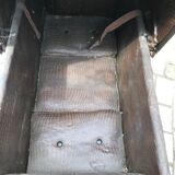 Former children's pram canvas and leather marked 1930s