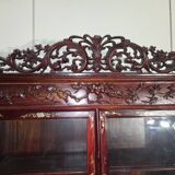 Asia 19th century: Ancient lacquer library, richly carved and adorned.