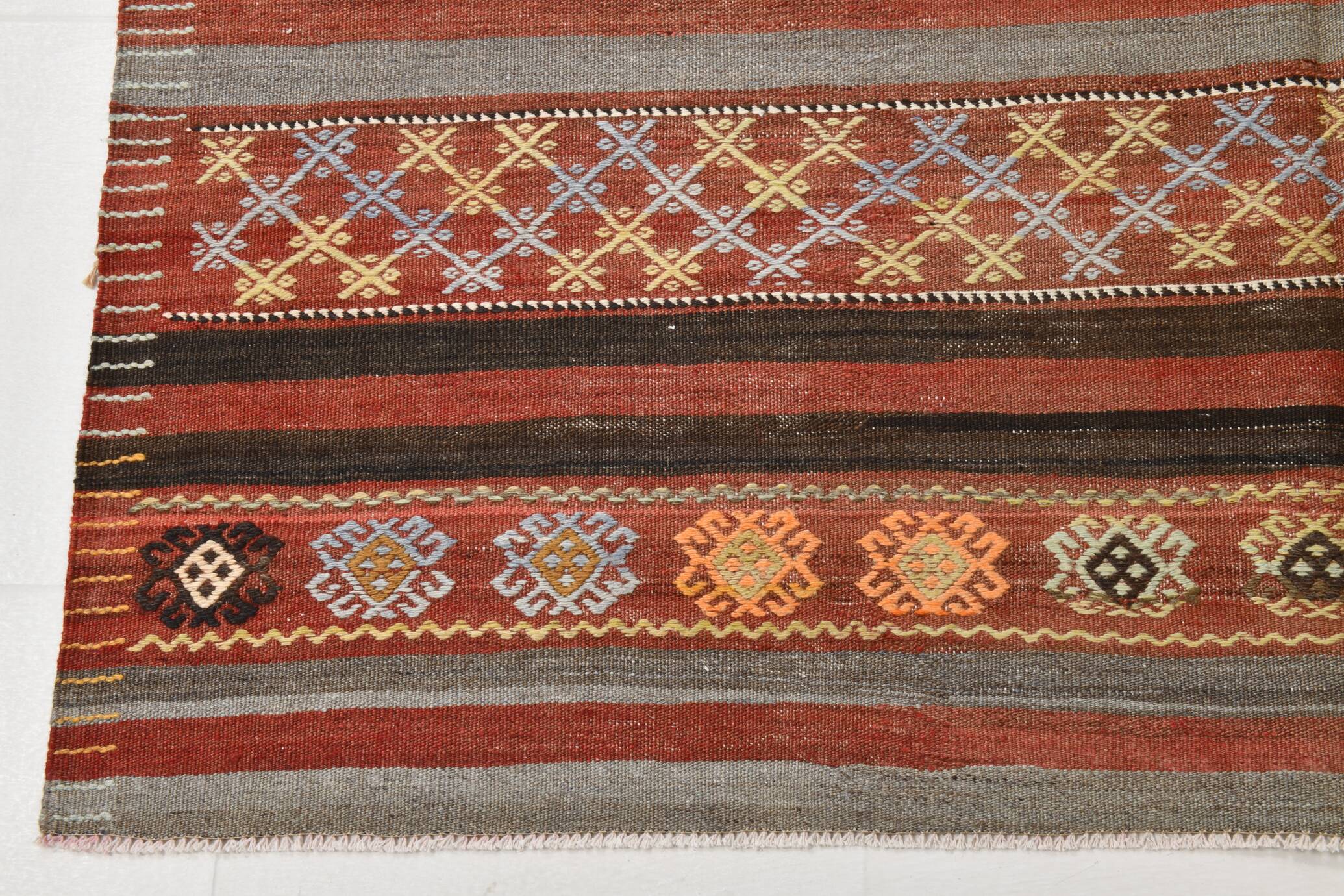 5x12 Long Wide Turkish Vintage Kilim Rug 162x377Cm SK 32815