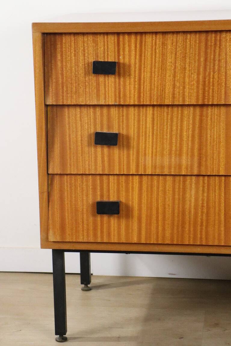 Vintage wood and metal chest of drawers, 1960