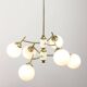 Mid-century Italian Brass and Opaline Chandelier, 50s