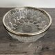 Vintage salad bowl in moulded glass and silver-plated metal.