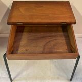 Folding wood and metal school desk