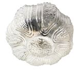 Portuguese mid century clear bubble glass bathroom flush mount light fixture lamp 1970s