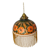Old opaline and its tassels hanging lamp