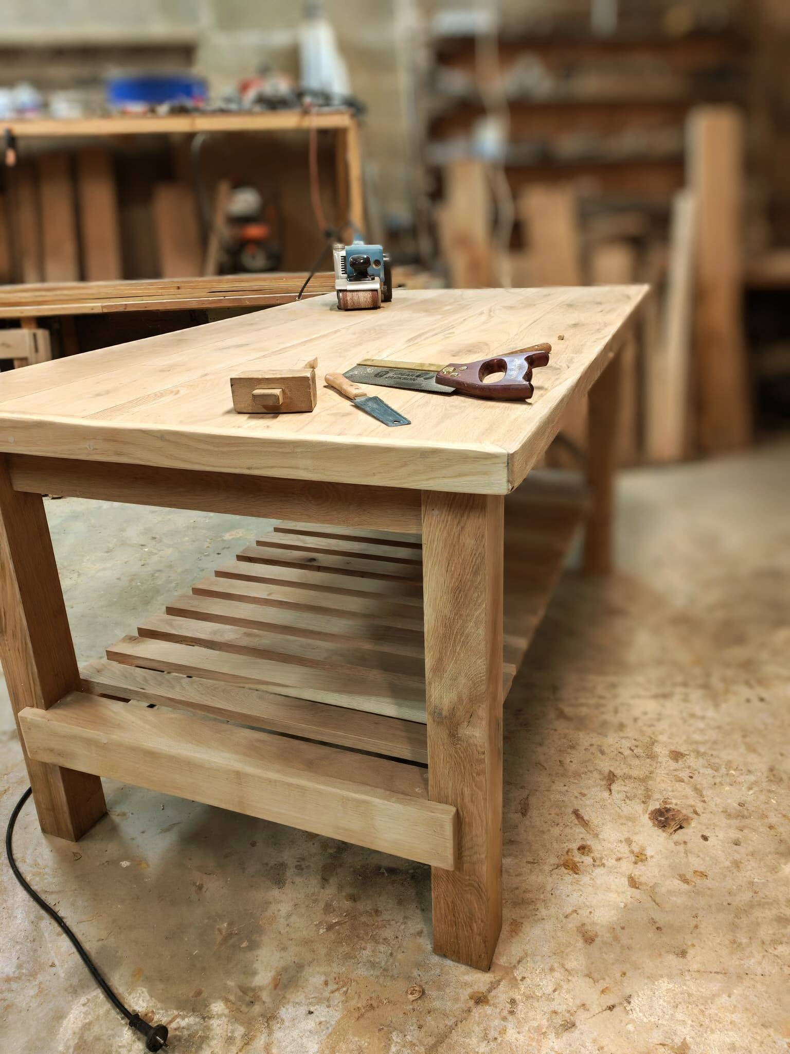 XXL solid oak kitchen island/worktop 180 x 105