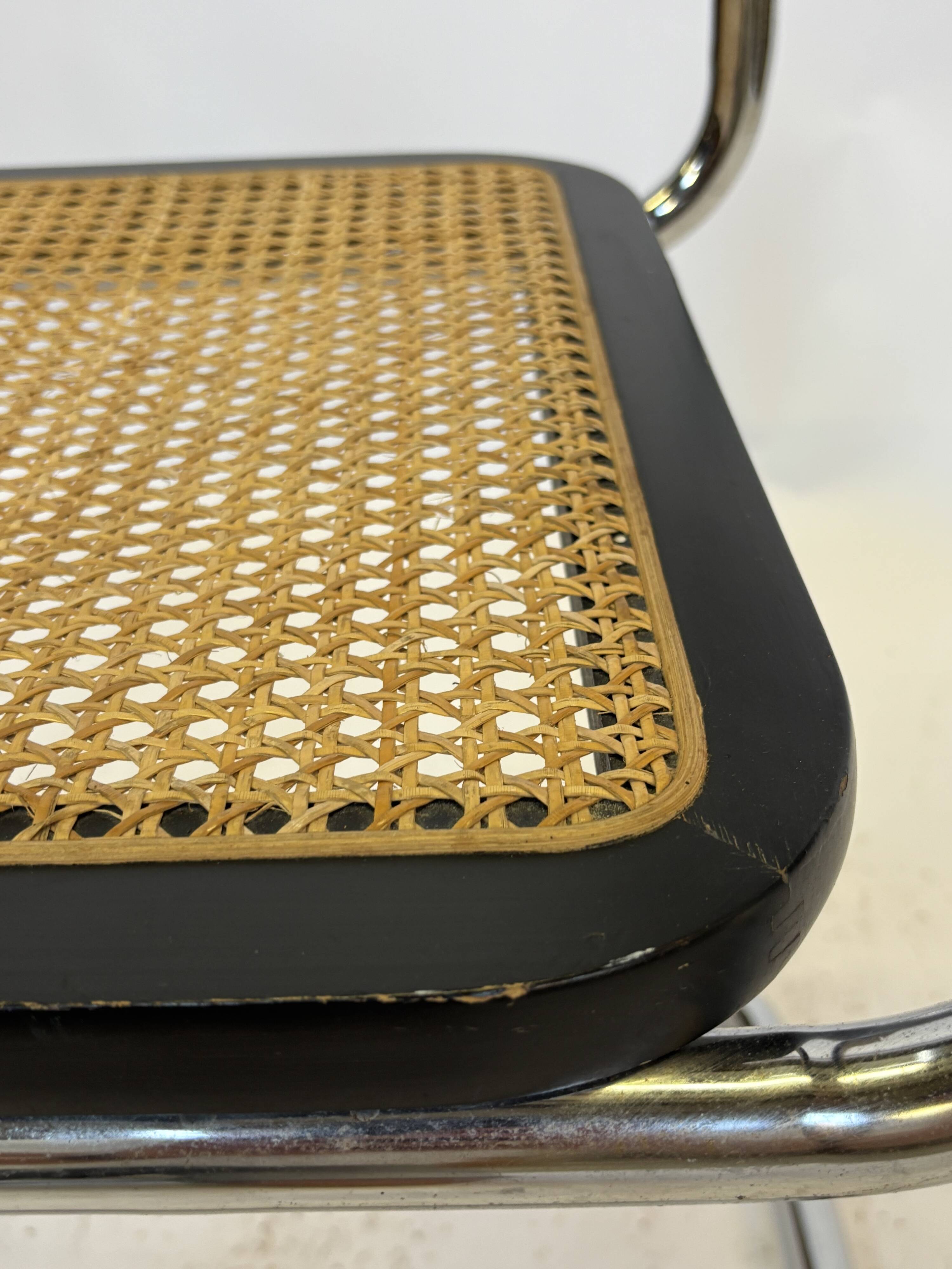 Vintage Cesca chair style b32 model in chrome and black