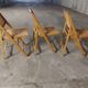 Set de 3 chaises  cannées  pliantes vintages 70