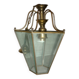 Brass lantern with 6 beveled glasses