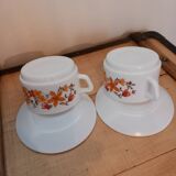 Pair of 2 vintage cups with saucers