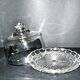 Vintage molded glass cheese bell and presentation plate 16cm