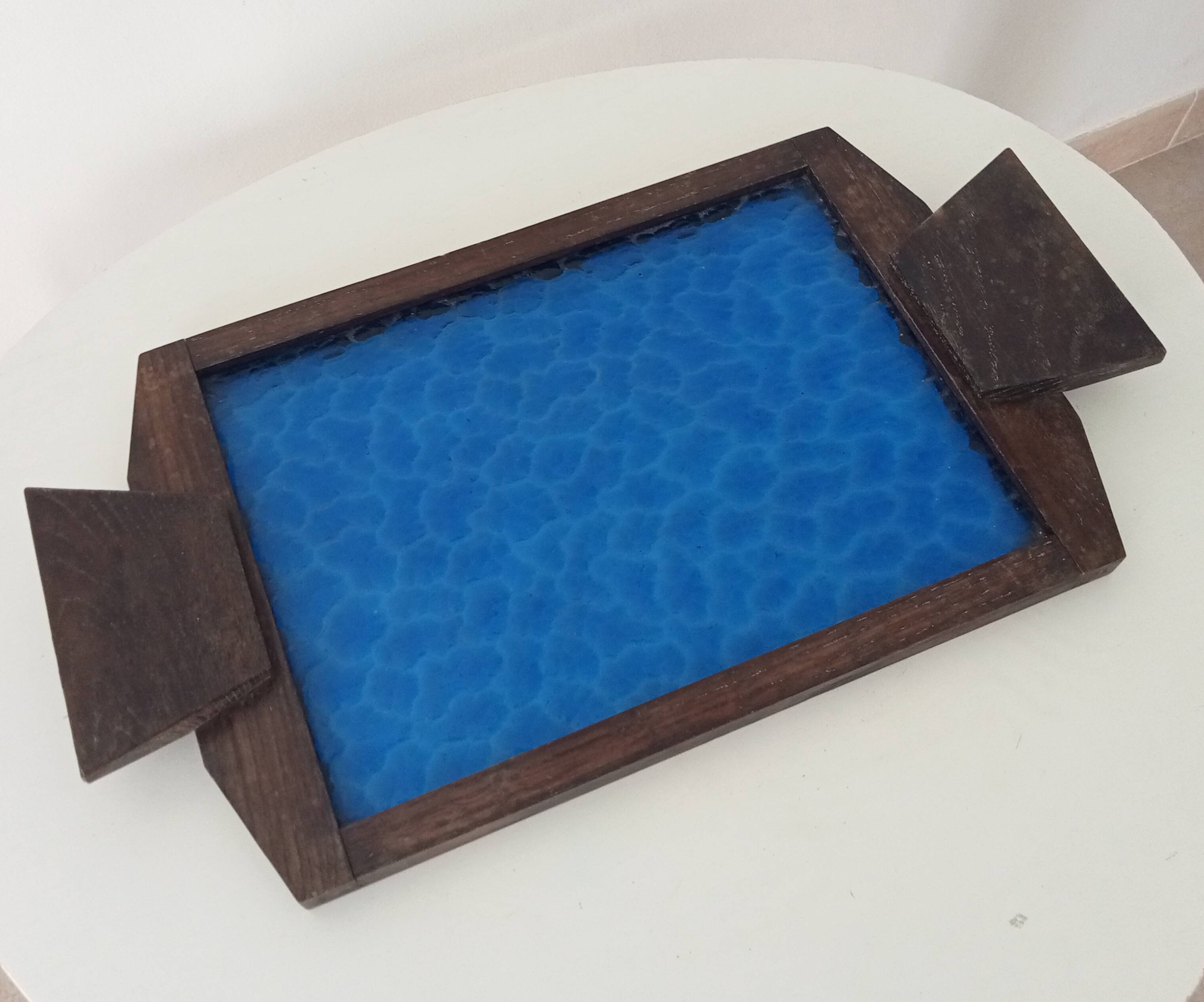 Art deco cathedral glass serving tray 1940s/1950s