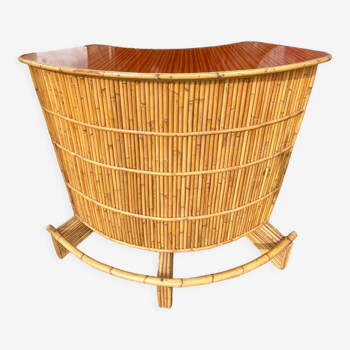 Rattan and vintage bamboo bar circa 1970