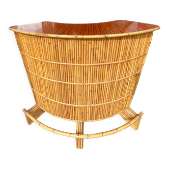 Rattan and vintage bamboo bar circa 1970