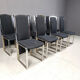 Vintage brass and chrome dining chairs set of 8 - 1970s
