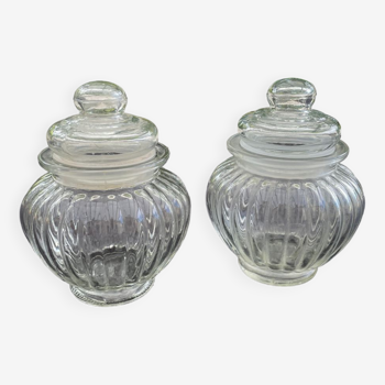 2 bonbonnières verre anciennes