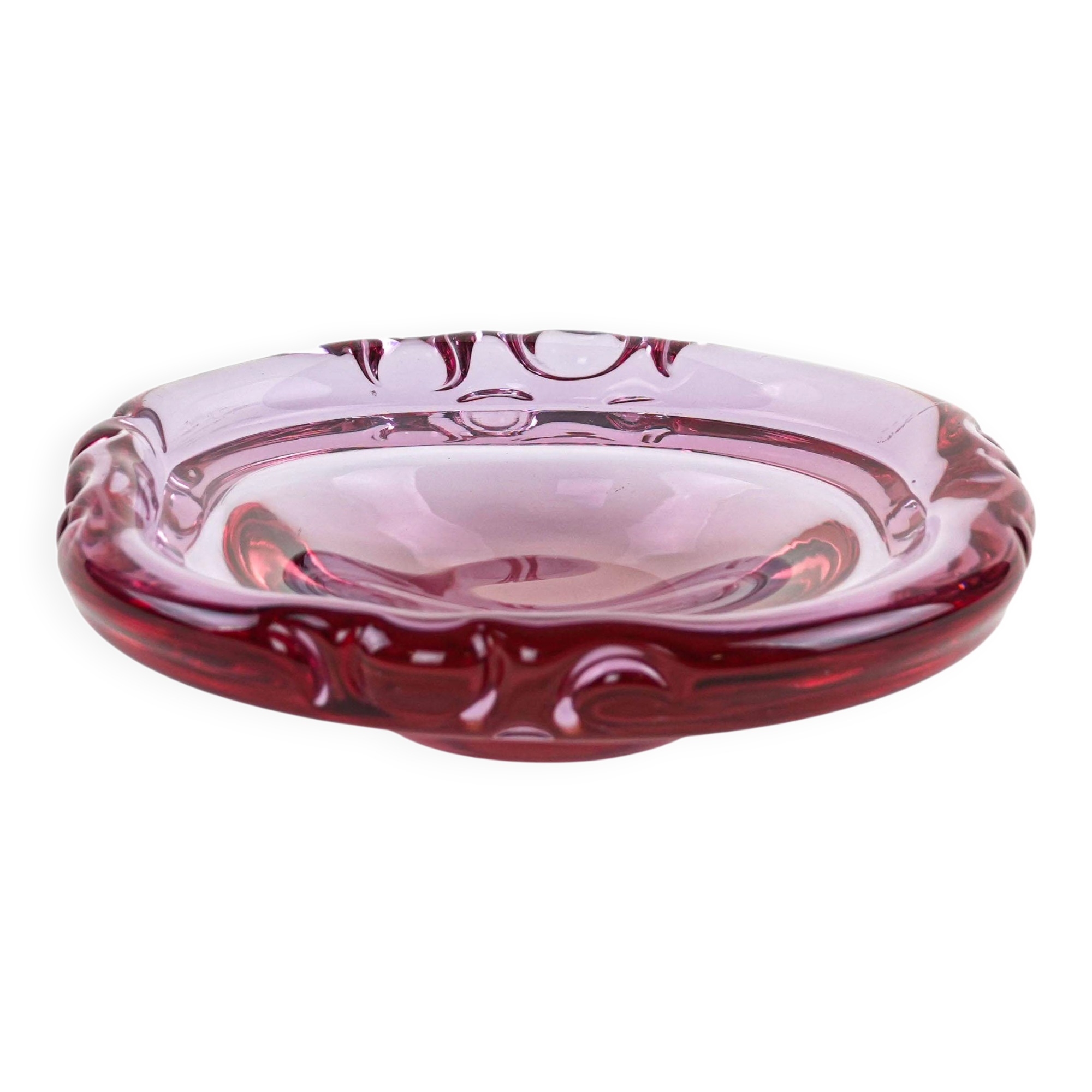 Rosamund Glass Platter by Christer Holmgren for Holmegaard, Denmark, 1960s