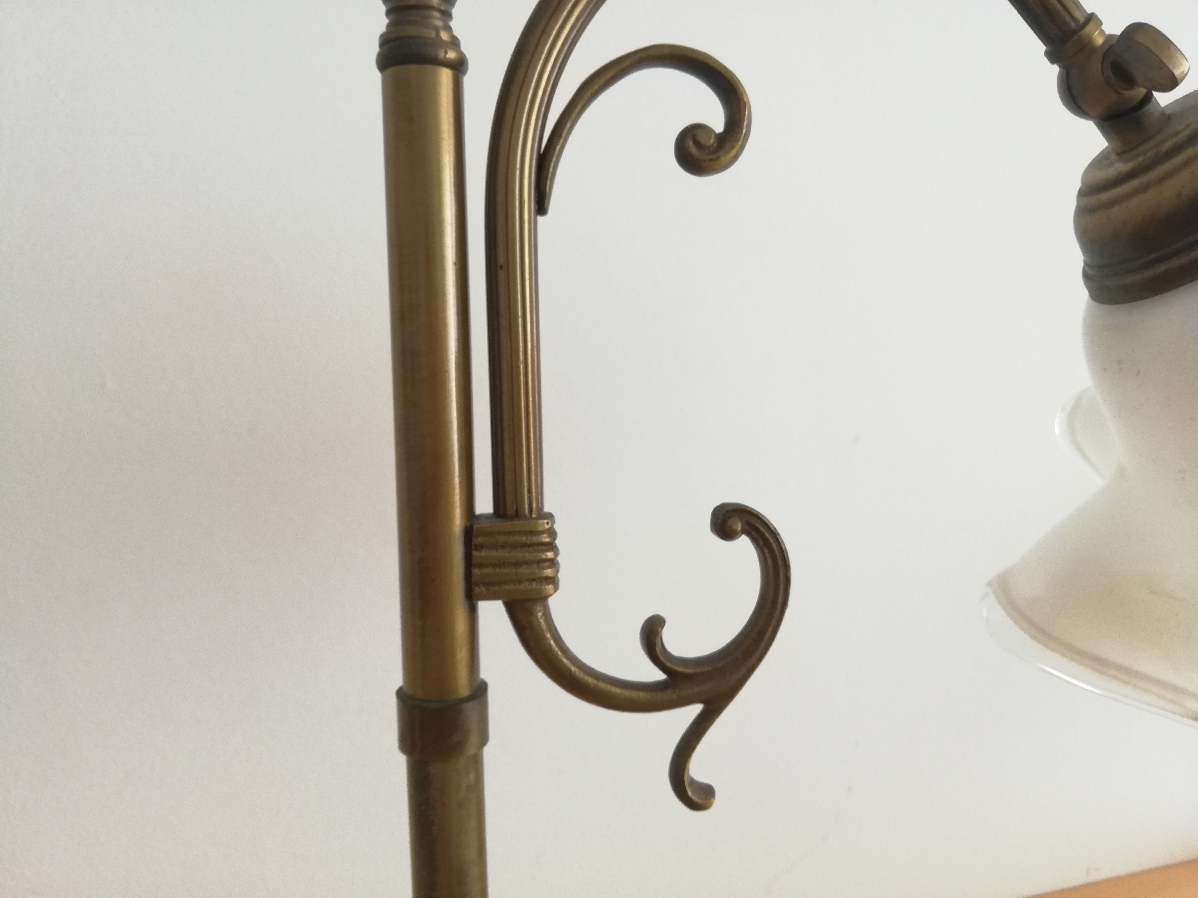 1960s brass and glass table lamp vintage