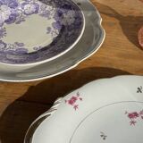 Old pie dish with 2 handles, golden wheat patterns, D28.