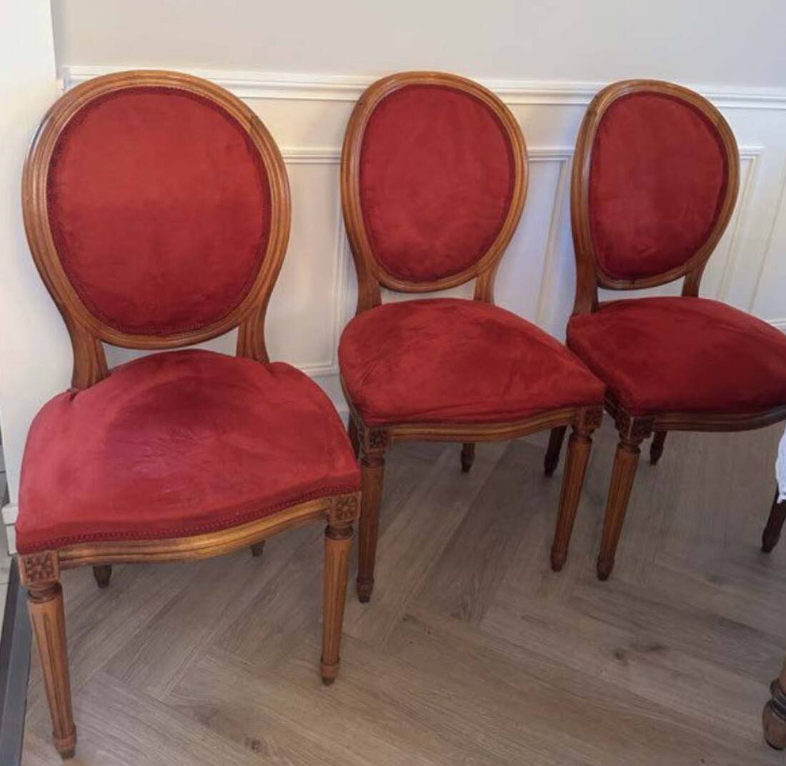 Lot 3 chaises médaillon