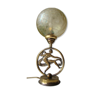 Art Deco golden brass lamp