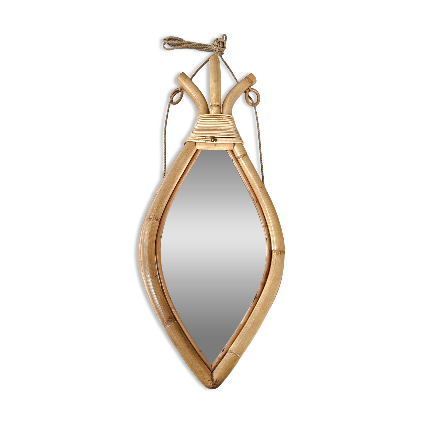 Vintage rattan mirror 1960