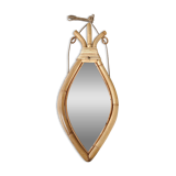 Vintage rattan mirror 1960