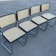 Ensemble de 4 chaises vintage modèle Cesca B32 en noir et chrome