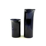 Ensemble de 2 vases en céramique bleus de l'ère spatiale, Italie vers 1970