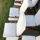 Set of 4 chairs and two reclining chairs in teak 1970