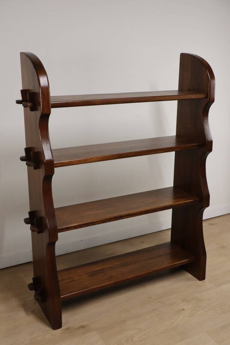 Vintage brutalist solid wood shelf - 1950